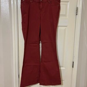 Torrid Bombshell Flare Super Soft Pants in Red